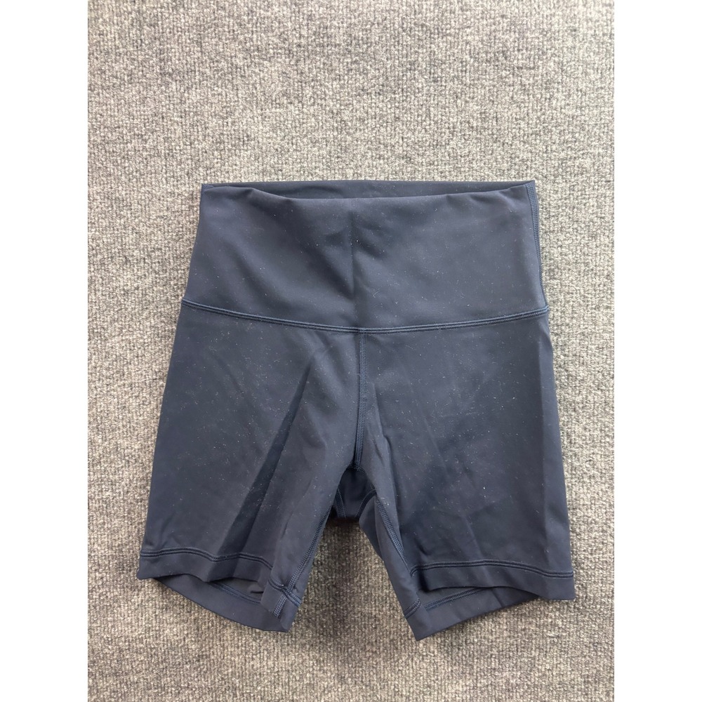 Lululemon Align Shorts Women 6 Navy Blue High Rise 6" Nulu Bike Shorts LW7BESS